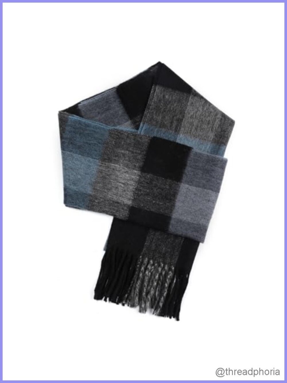 100% Pure Wool Tartan Plaid Scarf with Tassel Fringe Unisex Winter Wrap 70.8"
